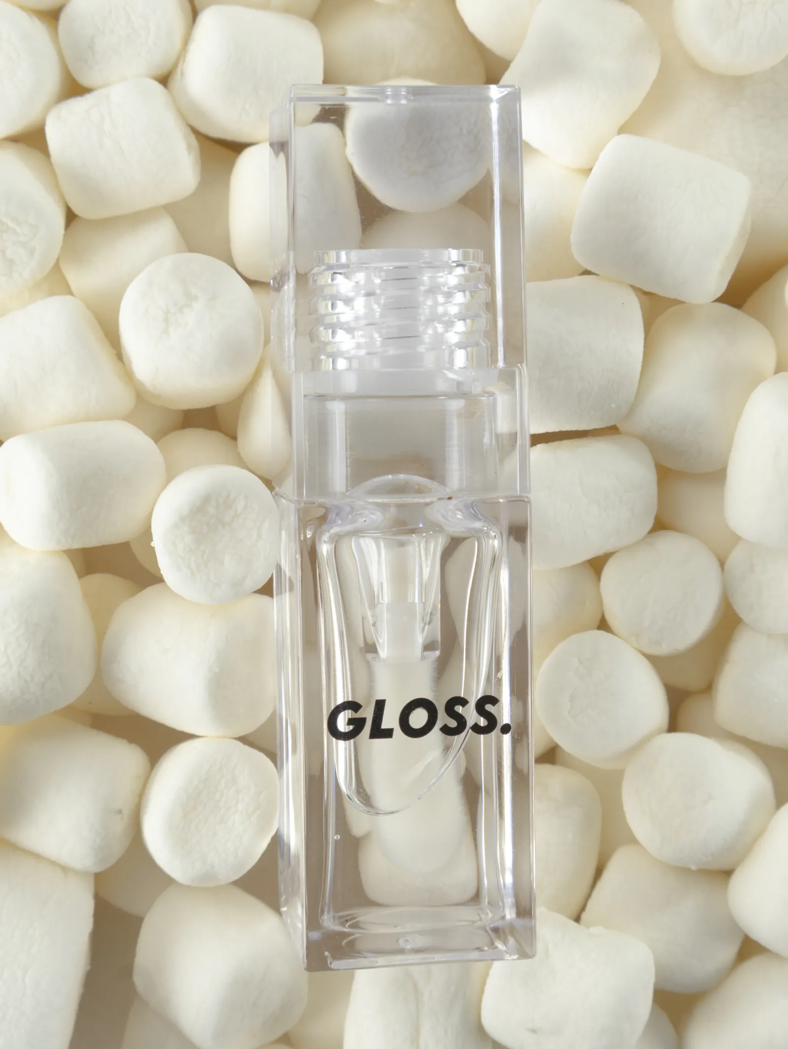 Marshmallow gloss on a pile of marshmallows